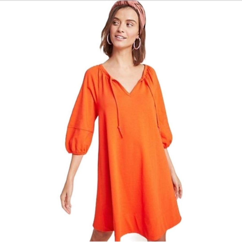 Anthropologie Anais 3/4 Sleeve Swing Tunic Dress